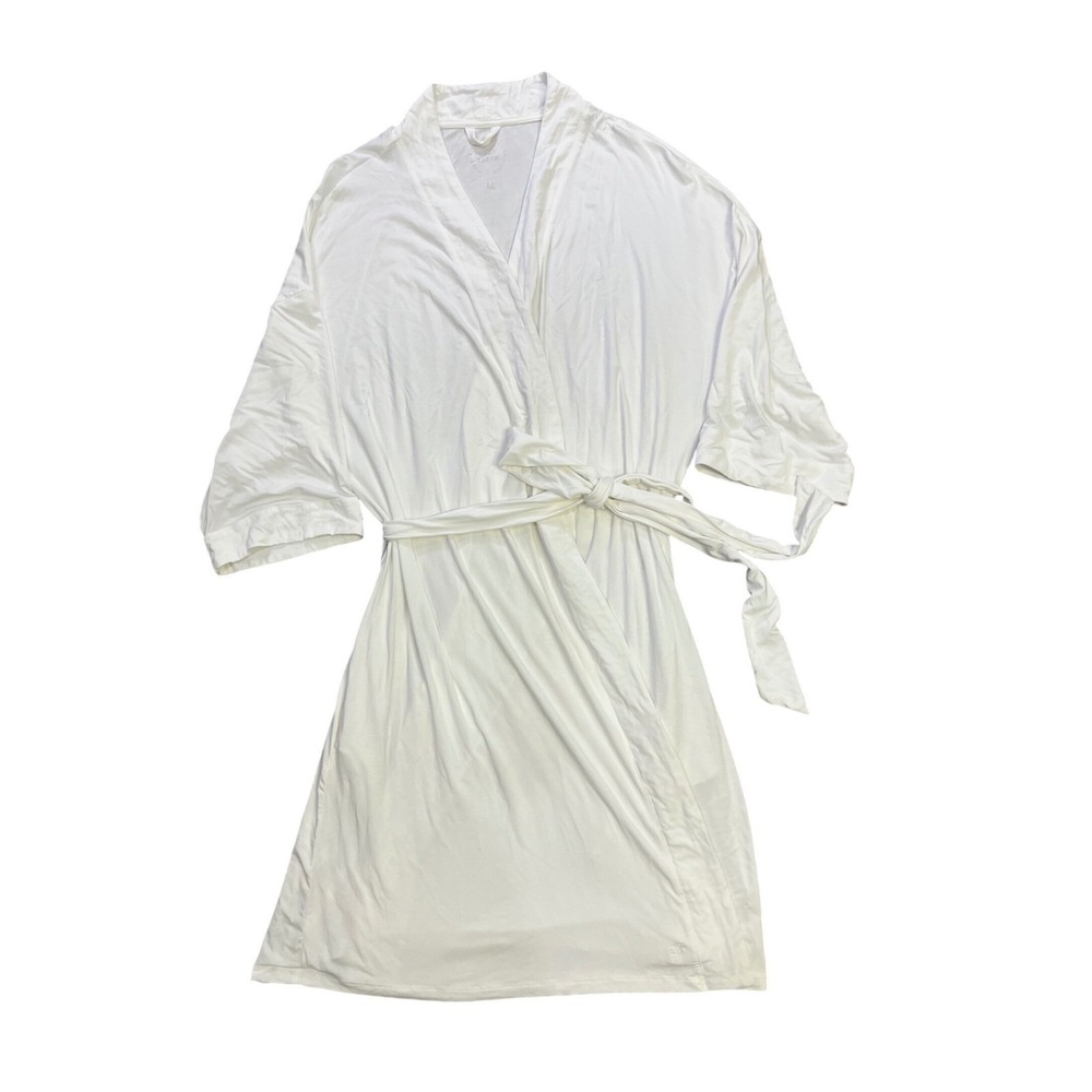 Cozy Earth White Bamboo Robe Kimono Style Lounge Sleepwear Size Womens Medium - Picture 2 of 8